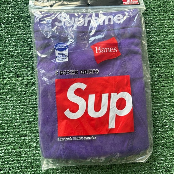 Supreme Hanes Boxer Briefs (2 Pack) Purple - Picture 1 of 2